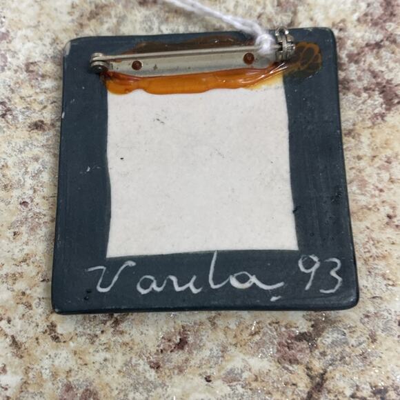 Vintage NWT handmade square cat pin or brooch - Picture 2 of 3